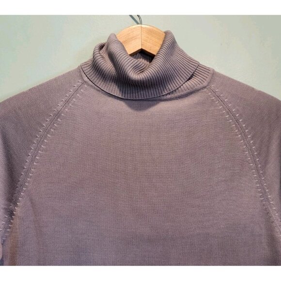 Vtg Kevo Collection Gray 100% Silk Knit Turtleneck Office Sz S - Picture 2 of 5